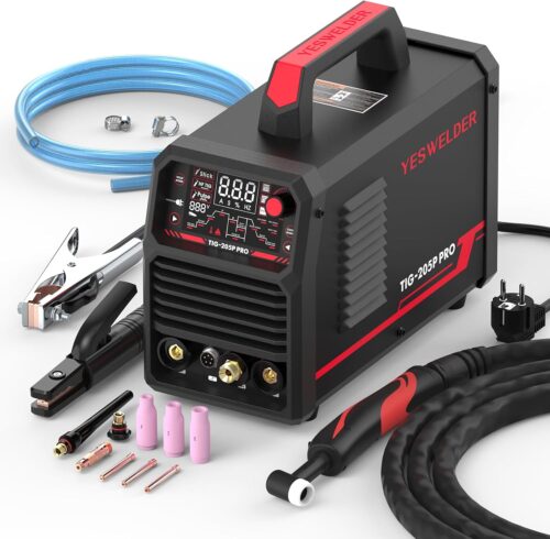 YESWELDER Poste a Souder TIG avec Impulsion 205Amp Grand ecran LED, 230V ARCDC TIGPULSE TIG 3 en 1, Machine a souder TIG, Amorcage