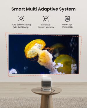 71ijtbvwqML._AC_SL1500_.jpg JMGO N1 Projector, 1080P 3D Mini Video Projector Full HD, Portable Triple Laser 750 ISO Lumens, Automatic Gimbal Image Correction, 2