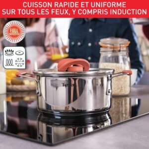 Tefal Batterie de cuisine 13 pieces, Faitouts couvercles, Ustensiles, Induction, Acier inoxydable 1810 haute qualite, Garantie 10