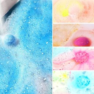 Boule de Bain, 12 coffret cadeau de bain fait a la main, Sel de Bain aux Huiles Essentielles Naturelles, Soin pour Peau Seche, pour