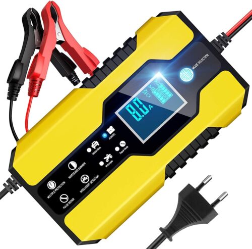 BURNNOVE Intelligent Car Battery Charger 8A 12V24V Portable Maintainer Battery with Automatic Repair Function Multi Protection LED