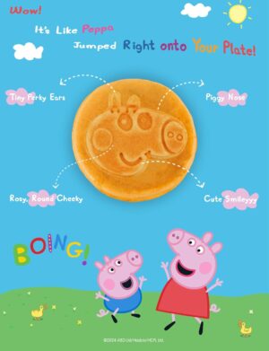 Peppa Pig Gaufrier, Mini-gaufrier au design unique de Peppa Pig, ideal pour les anniversaires d'enfants, Paques et Noel, taille des