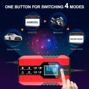Chargeur batterie voiture BURNNOVE intelligent 8A 12/24V