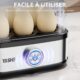 YASHE Cuiseur a œufs, cuisinier d'œufs compact de 400 W, 6 œufs faciles a peler, oeufs mollets, oeufs moyens, oeufs durs, Poacher, f