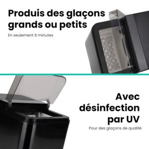 Machine à glaçons Niceey portable autonettoyante noire