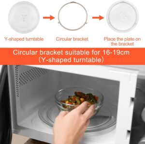 WinGluge Plateau Micro Onde 24.5cm, Assiette Tournante en Verre Type Y pour Micro-ondes, Plateau Tournant pour Micro Ondes et Possed