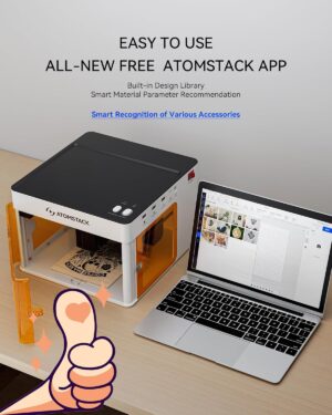 Atomstack P1 Graveur Laser a Double Module, Diode Bleue de 5W et Infrarouge de 1,2W, Portable Graveuse Decoupe Laser CoreXY, Applica