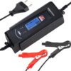 Amazon Basics Smart Automatic Battery Charger with Battery Tester Function, EU Plug, Output: 2A4A, 6V12V DC, Black