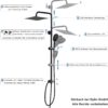 Gorbach Square Shower Column Shower Head Shower Bathroom Shower Column Black without Tap Adjustable Height Wall Shower Set with Show