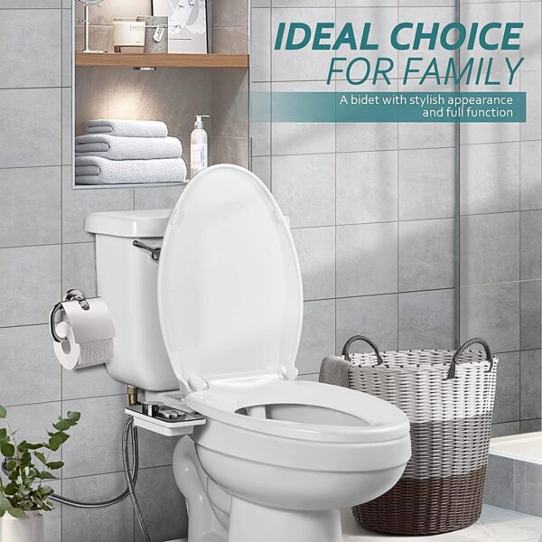 Samodra Pulverisateur Bidet non electrique avec double buses retractables autonettoyantes - Nettoyage avant et arriere - Bouton pous
