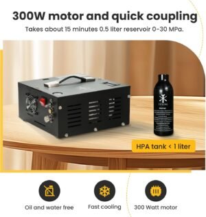 TUXING PCP 4500Psi Air Compressor, High Pressure Adjustable Air Compressor Powered by 12V DC Car or Home 220V AC with Adapter (Inclu