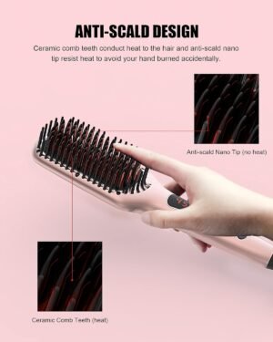 Brosse lissante Megawise Pro en ceramique ionique pour salon a domicile Technologie de chauffage MCH rapide en 20 secondes avec se