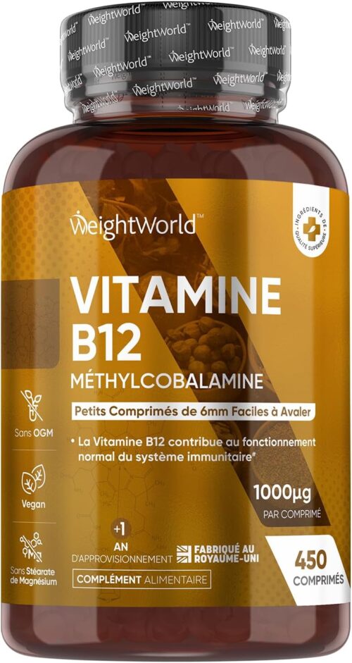 Vitamine B12 Vegan 1000 µg Méthylcobalamine 450 microcomprimés