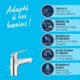 GROHE Swift Mitigeur Monocommande Lavabo, Economie d'Eau, Ouverture Eau Froide, Taille S, Tirette et Vidage, Installation Facile, Ch