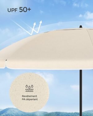 Parasol 160 cm SONGMICS - UPF50 inclinable 30° avec sac
