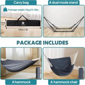 Hamac chaise Anyoo pliable avec support intérieur/extérieur