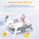 Rabb 1st Baignoire Bebe Pliable, La Baignoire Enfant Convient aux Nouveau Nes aux Tout Petits et Dispose d'un Tapis Antiderapant et