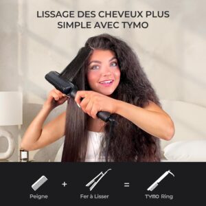 Brosse lissante TYMO peigne chauffant chauffe 25s 5 réglages