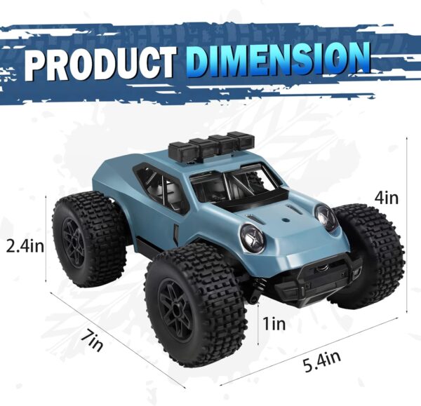 Kizeefun Voiture Telecommandee, 2,4 Ghz 120 RC Vehicule Tout-Terrain 20 KmH Jouet Electrique Tout-Terrain avec 2 Piles 50 Min De L