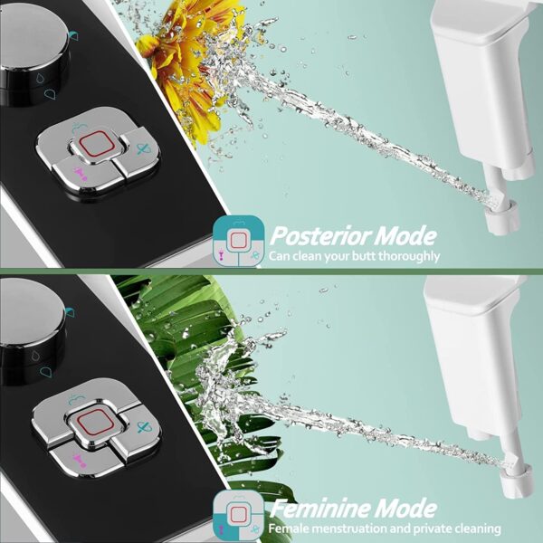Samodra Pulverisateur Bidet non electrique avec double buses retractables autonettoyantes - Nettoyage avant et arriere - Bouton pous
