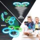 Q9s Drone Enfant,Helicoptere Telecommande avec Lumieres Bleues et Vertes et Deux Batteries,RC Quadricoptere avec Maintien d'Altitude
