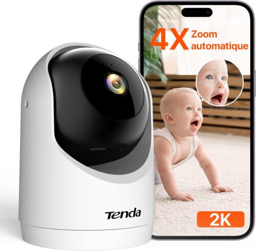 Tenda 3MP Indoor Camera: Fast and Stable WiFi 6, 35570, Auto Cruise, Two-Way Audio, HumanMotion Detection, Programmable Privacy