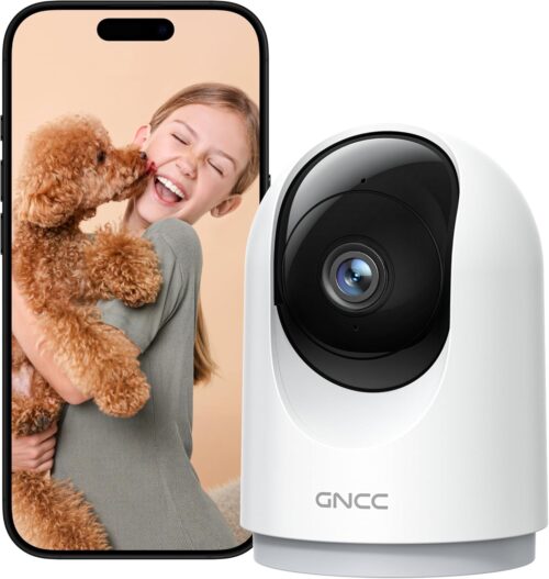 GNCC 2K 3MP WiFi Surveillance Camera 360 Smart Camera Smartphone for BabyPets AI Detection Two-Way Audio Alerts APP Alerts 2.4GHz