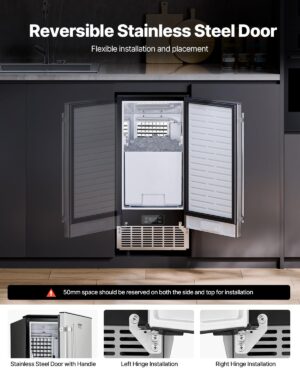 Machine à glaçons sous plan VEVOR 36,3 kg/24 h inox