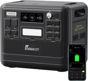 FOSSiBOT F2400 Portable Electric Station, Electric Generator 2048Wh LiFePO4 Battery Backup, 3 Outputs AC 2400W (4800W Pic) 230V Rech