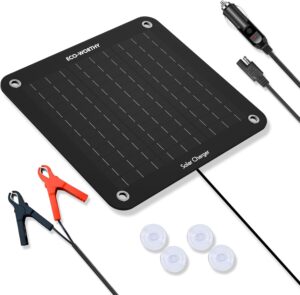 12V Car Battery Maintainer ECO-WORTHY 10W Solar, Clips