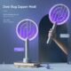 Mosiller 2-in-1 Electric Fly Swatter, 4000V with Charging Station, Portable Mosquito Swatter and UV Lamp, 3 Layers Net Protection (P