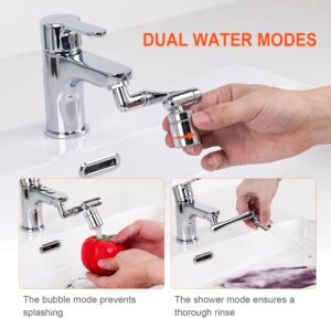 Ibergrif Embout Robinet Pivotant 1440 Mousseur Robinet 2 Jets avec Adaptateur 202224 mm pour Cuisine ou Salle de Bain, M91006