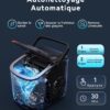 ecozy Machine a Glacons, 9 Glacons en 6 Minutes, 2 Tailles de Glacons, Machine a Glacons Autonettoyante, 12KG en 24 Heures, Machine
