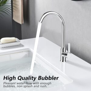Mitigeur cuisine monocommande col de cygne inox chaud/froid