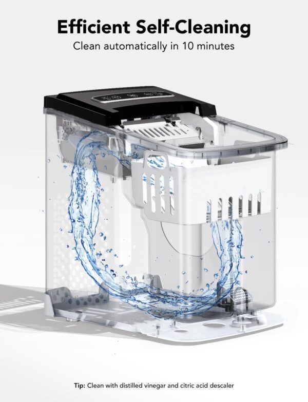 GoveeLife Countertop Smart Ice Maker, Portable Ice Maker with Self-Cleaning, 6 Minutes, 9 Ice Balls, 26 lbs24 Hours, Voice Remote C