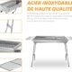 SunJas Barbecue a Charbon de Bois INOX Taille Grande BBQ Pliable Barbecue Grill a Charbon Four de Charbon Portable Robuste 73 x 32