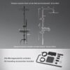 Gorbach Rainfall Shower Column without Tap Stainless Steel Adjustable Wall Mounted Shower Set Rain System with Rain Shower Head, She