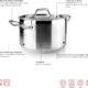 IBILI - Faitout avec couvercle inox Ebbe 22 cm, acier inoxydable 1810, compatible induction