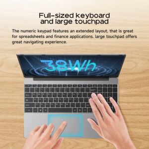 ALLDOCUBE GTBOOK 15 Laptop, 15.6 Inch FHD IPS, Intel Quad-Core N5100 2.8GHz, Laptop Windows 11 12GB RAM and 256GB SSD, 10000mAh, Min