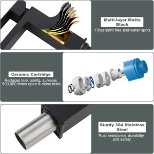 71mIC4p1cqL._AC_SL1500_.jpg ARCORA Robinet de Lavabo Pour Salle de Bain Carree Mitigeur a Levier Unique en Acier Inoxydable de 195MM avec Tuyaux d'eau Froide et