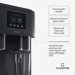 Machine à glaçons Klarstein 15 kg, 1,8 L, autonettoyante