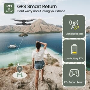 71mR1lwa5aL._AC_SL1500_.jpg Holy Stone HS175D Drone with 4K Camera pour adultes, quadricoptere RC pliable avec retour automatique GPS, moteur sans balais, suive