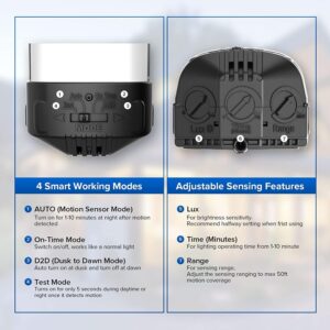 SANSI Projecteur LED Exterieur 3600LM avec Detecteur de Mouvement, Spot LED Exterieur 5000K avec 2 Tetes Reglables, Lumiere de Secur