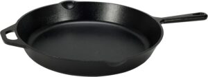 Amazon Basics Poele a frire en fonte pre-enduite, 38.9 cm, Noir