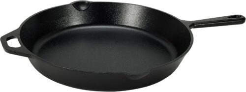 Amazon Basics Poele a frire en fonte pre-enduite, 38.9 cm, Noir