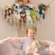iKeelo Range Peluche Hamac de Rangement pour Jouets, en Macrame pour Animaux en Peluche, Organisateur Suspendu pour Chambre d'Enfant