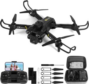 Drone pour Enfant avec Camera 720P HD, Drone Quadricoptere FPV WiFi Telecommande, Mode sans Tete, Maintien d'Altitude, 360Flips, Ca