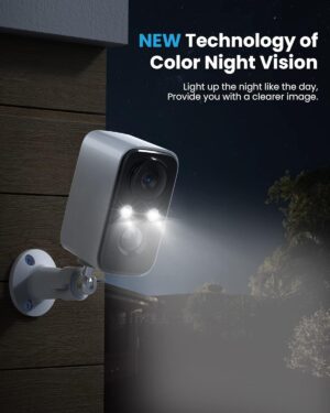 Caméra WiFi extérieure FOAOOD solaire, nuit couleur, PIR