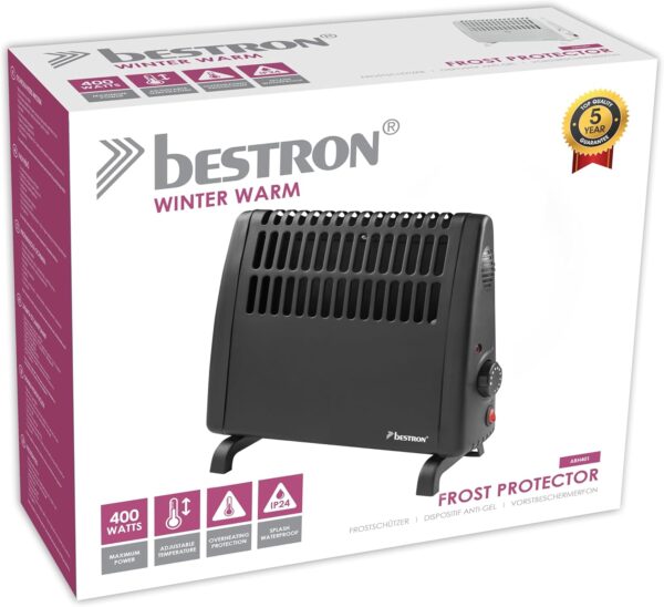 Bestron detecteur de gel electrique, appareil protection contre le gel avec thermostat variable et arret automatique, convient aussi