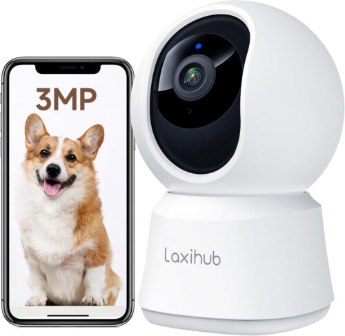 LAXIHUB 2K Indoor WiFi Camera 355° PTZ Night Vision